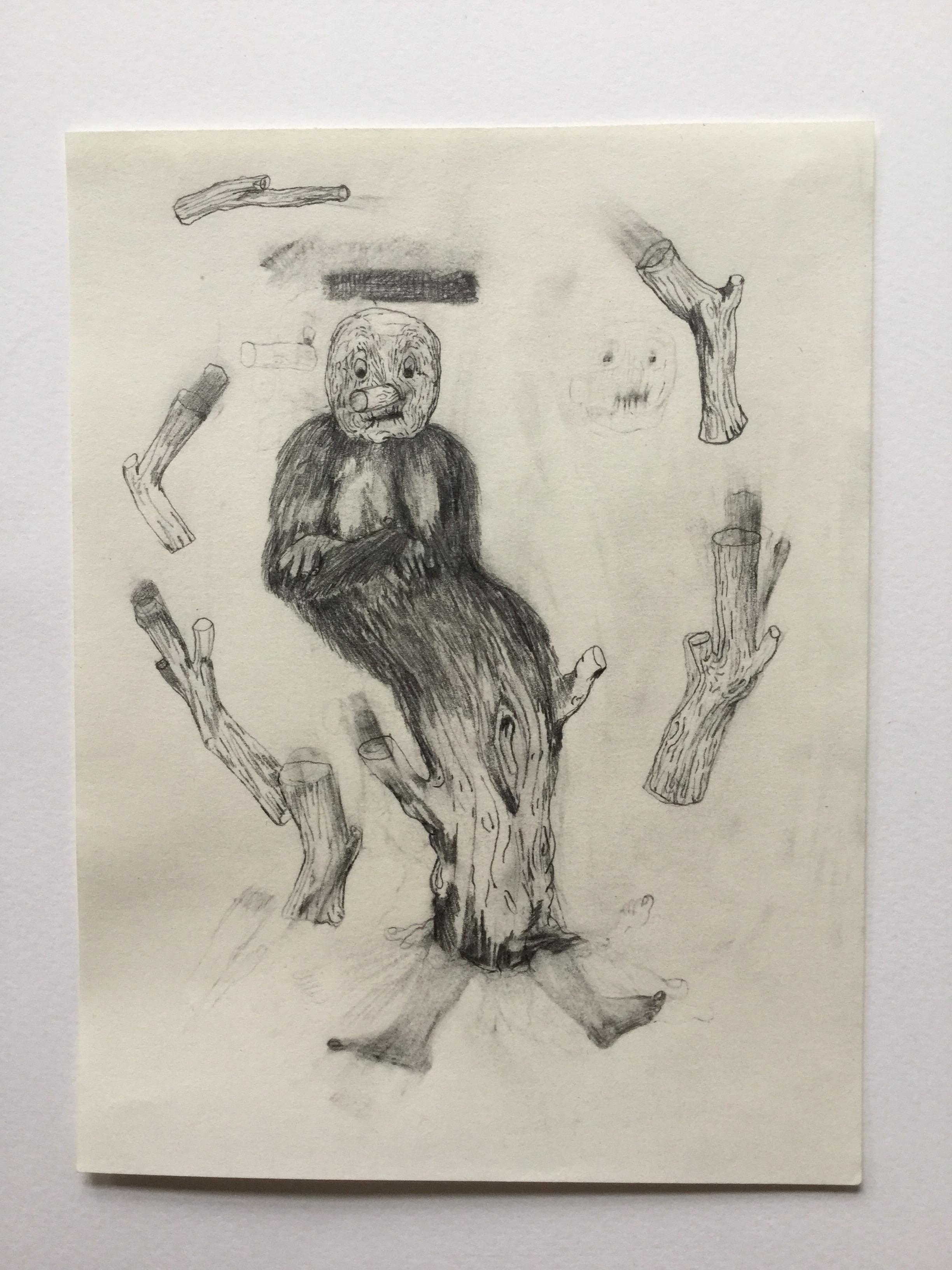 Stump [Lop-Sided], pencil on paper, Kate Lyddon 2015